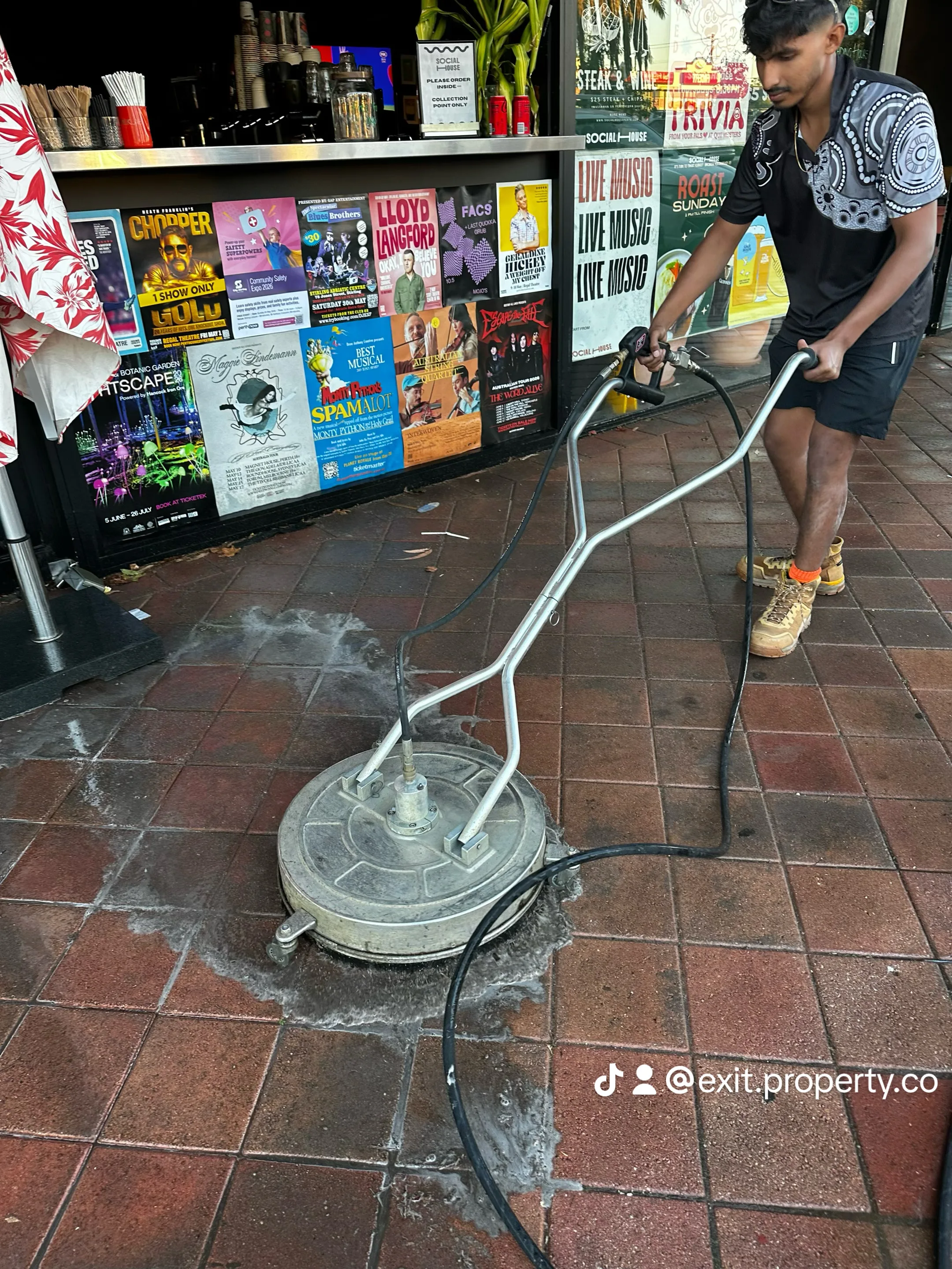 Exit Property Co team pressure washing Perth