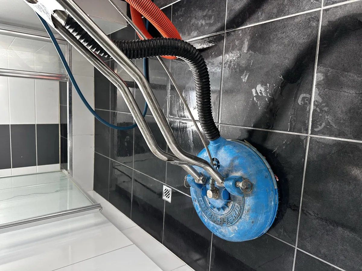 Professional tile and grout steam cleaning machine in Perth bathroom